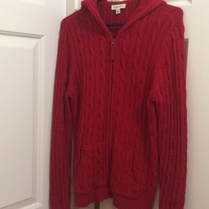 ❤️🍫🍰 5/$25 sale! Red cable sweater with hoodie